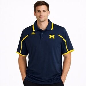 Adidas Mens Michigan Wolverines Climalite Polo Shirt Size L